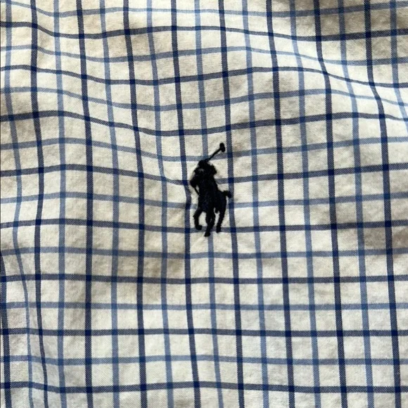 Ralph Lauren Kids Blue Gingham Dress Shirt Size YM - Picture 3 of 9